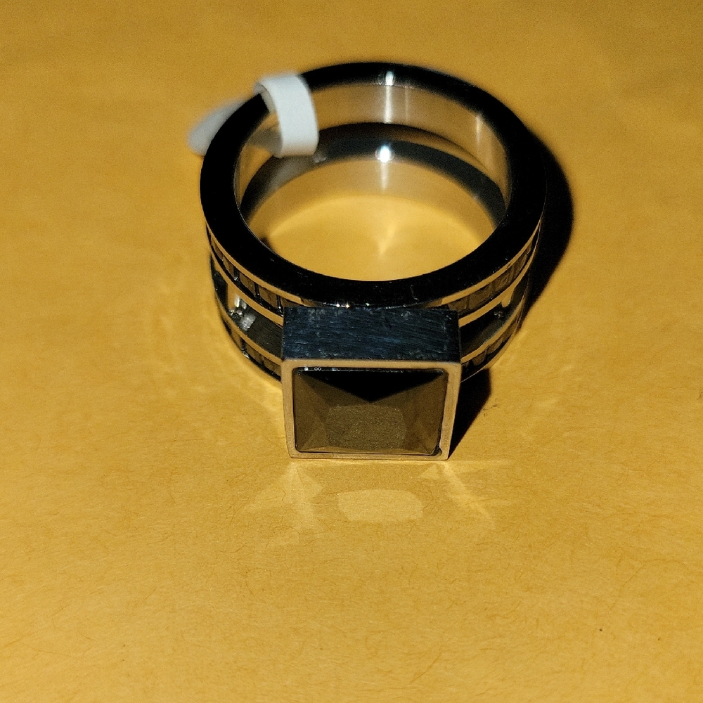 Silver and Black Men's Ring